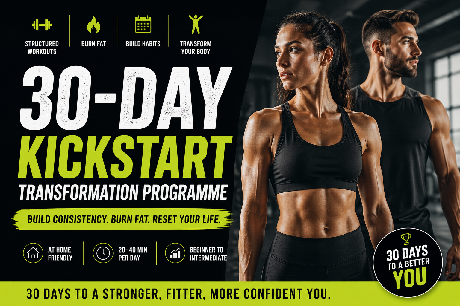 30-Day Kickstart Transformation Programme | Beginner Fat Loss & Fitness Reset Plan